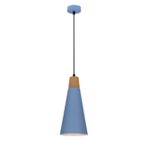 Hanging lamp blue metal + wood Faro Ledea 50101258