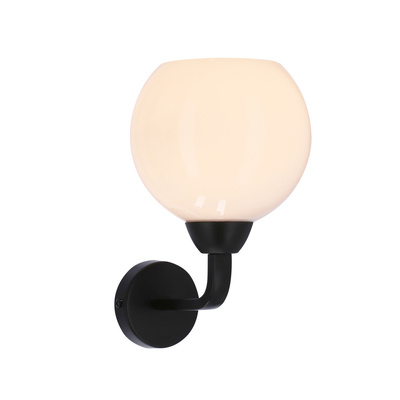 Lampe Caldera applique noire 1x60w e27 abat-jour blanc