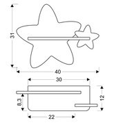 Applique LED 5W pour enfant jaune-gris Star Candellux 21-75611
