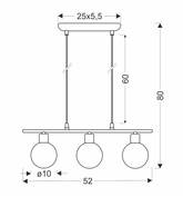 Hängelampe Chrom Kugelschirm 3xG9 Oden 33-03263