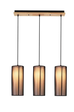 Hanging lamp black wooden 3xE27 Kyoto Ledea 50103219