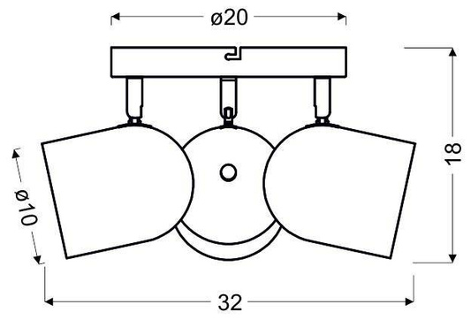 Ceiling lamp 3xE27 32cm white AZURO 98-63274