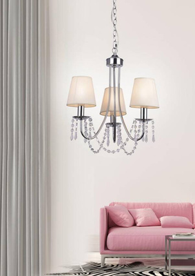 Lampa suspendata crom/bej candelabru 3x40W Ruti Candellux 33-58713