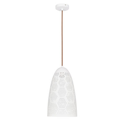 Plafonnier suspendu 1X60W E27 blanc ajouré BENE 31-70593