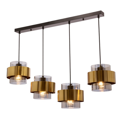 Spie hanging black brass e27 colorless lampshade