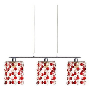 Suspension chrome / cristaux rouges 3xG9 Classic 33-59287
