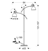 Floor lamp black and white adjustable simple 2x40W Zumba 52-72672