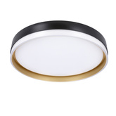 PLAFONNIER MANHATTAN NOIR ET BLANC + LED OR 38 CM ABAT-JOUR BLANC