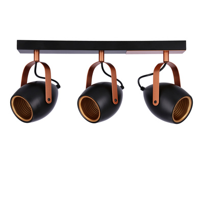 Verstellbare Spotlampe in Schwarz und Kupfer E14 3x40W Anica 93-82589