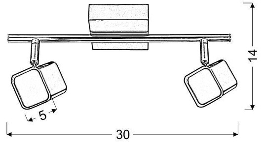 Lampa ścienna listwa 2X4W LED chrom FORMA 92-62055
