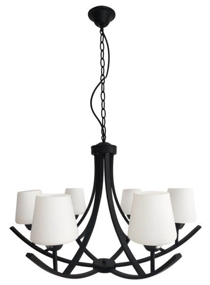 Hanging lamp black and white chandelier 6xE27 London 36-38845