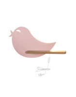 Applique murale LED oiseau rose étagère + interrupteur Bird 21-85054