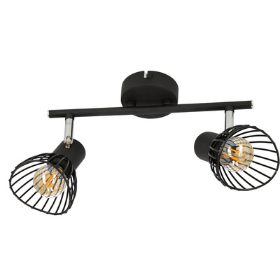 Bandă aplică 2xE14 39cm neagră FLY 92-61898