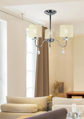 Chrom-Deckenleuchte 3x40W Kronleuchter + Kristalle Estera Candellux 33-11664