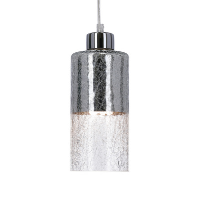 Plafoniera suspendata abajur sticla argintie E27 Libano Candellux 31-51646