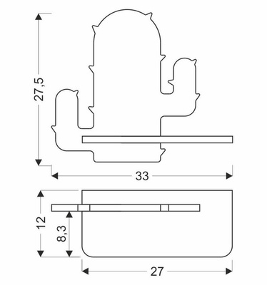 Wall lamp shelf LED cable Cactus 21-00996