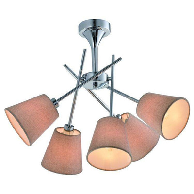 Plafonnier chromé avec abat-jour en tissu 5x40W Vox Candellux 35-70630