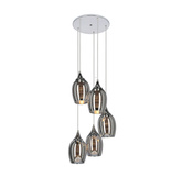 Plafoniera suspendata placa cromata 5x60W Marina Candellux 35-60198