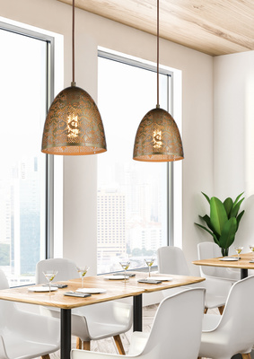 Hängende Deckenleuchte Candellux Sphinx 31-43306 Kegel E27 durchbrochene Patina