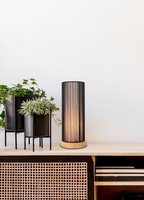 Tischleuchte schwarz + Holz Kyoto Ledea 50501215