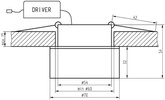 Square LED glass ceiling luminaire 3W SAK-02 Candellux 2227467