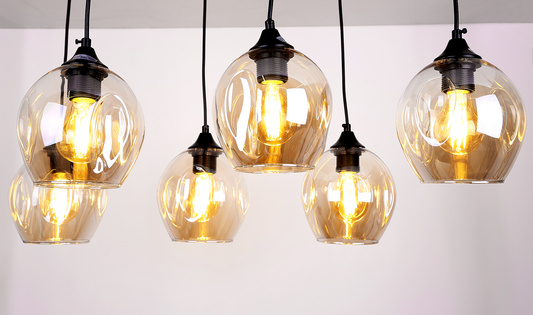 Suspension en verre noir / marron 6xE27 Aspa 36-00620