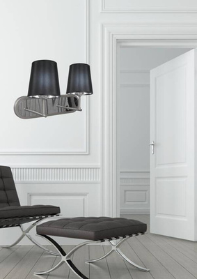 Aplică dublă din satin + abajur negru 2x60W Milonga Candellux 22-53503