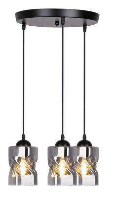 Lampa suspendata neagra/placa fum 3xE27 Felis 33-00200