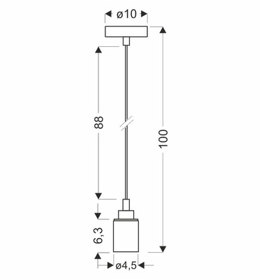 Metal sling chrome/black hanging lamp E27 31-05472