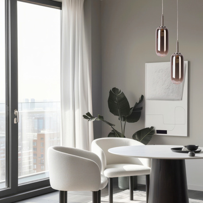Fiuggi Ledea 50133214 LED-Hängelampe aus silbernem Glas 6W