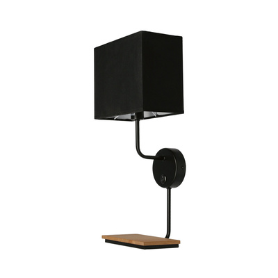 Keto schwarze Wandleuchte 1x40w e14 Lampenschirm mit Schalter