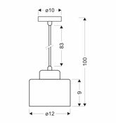 ALORA lampa wisząca czarny 1x60W E27 klosz  biały