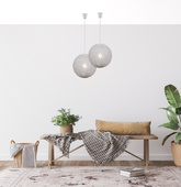 Lampa wisząca kula 30cm 1xE27 biała CARUBA 31-26944