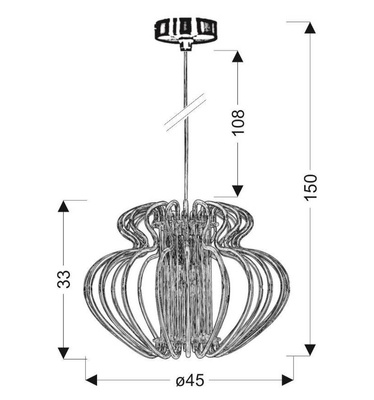 Lampa wisząca Imperia nowoczesna metalowa do salonu E27
