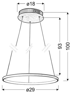 Hanging lamp LED 18W ring round 29cm chrome Lune 31-64592