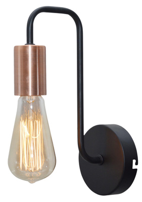 Aplică de perete, metal negru, suport de perete simplu Herpe Candellux 21-66855