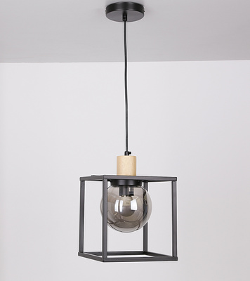 Hanging lamp black metal smoked Retro 2 31-00743