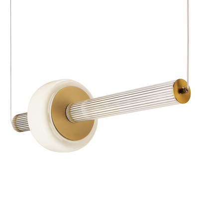 Lampa wisząca Puras ze szklaną ozdobą pozioma pojedyncza LED 15W 3000K do jadalni