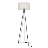 SHANTI lampa podłogowa czarny 1x40W E27 abażur szary  51-38722
