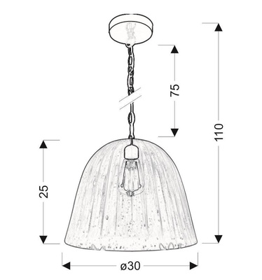 Vase Candellux 31-77738 Hängelampe aus blauem Glas