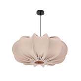 Hanging lamp CAFEE Scandinavian with beige frappe shade 52 cm minimalist ceiling lighting in japandi style E27