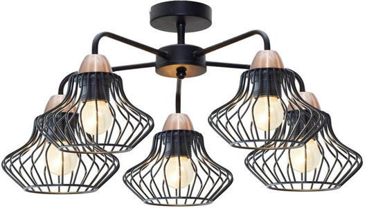 hanging ceiling lamp 5x60W E27 black 35-67050