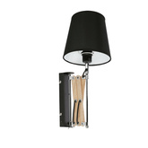 Aplică crom negru / lemn reglabil 40W E27 Mito Candellux 21-75420