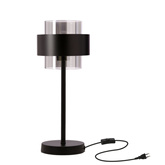 Spiega lampa stołowa czarny 1x60W E27 klosz dymiony