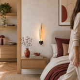 Nordic wall light black with amber glass shade for living room and bedroom