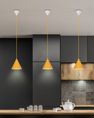 Lampa wisząca żółta stożek Voss Ledea 50101179