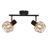 Ceiling lamp wall slat black copper shade Acrobat 92-22202