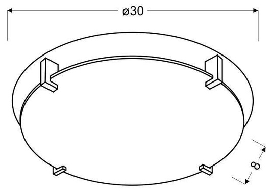 Plafonnier rond chrome/blanc 30cm Fikus 13-12944