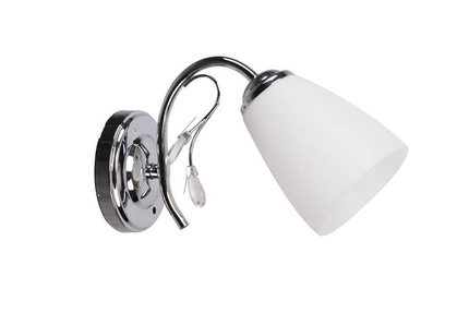Aplic cromat cu abajur alb 40W E14 Ursella Candellux 21-76991
