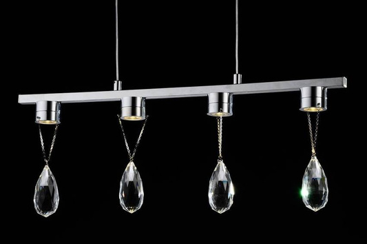 Lampa wisząca LED chromowa z kryształkami 4x3W Prisma Candellux 34-25708